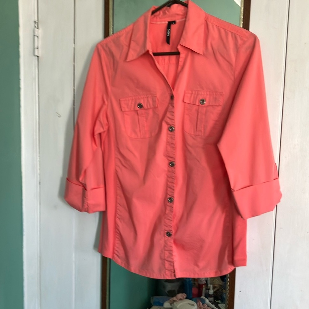 Coral Button-Up Shirt